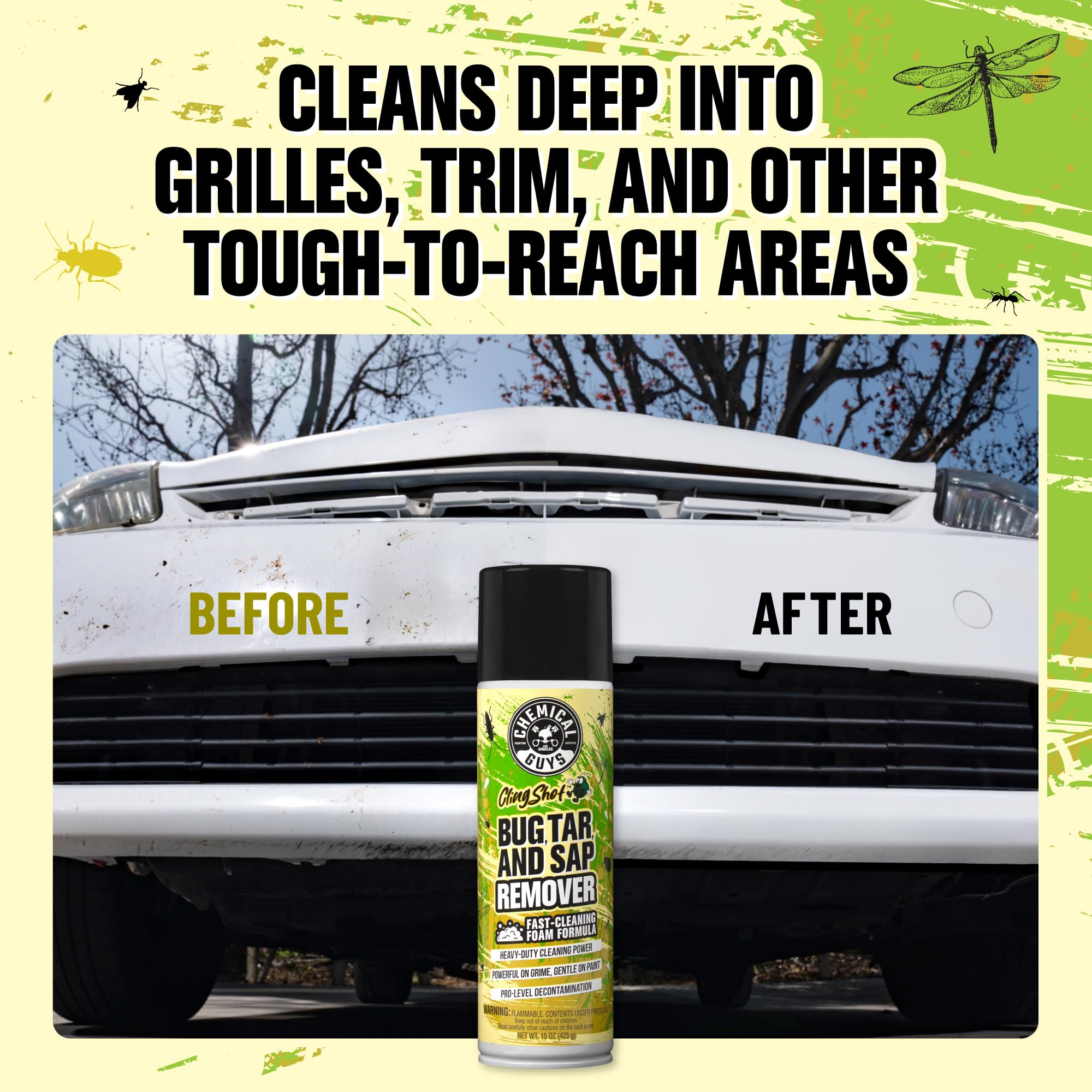 Chemical Guys Bug, Sap & Tar Remover, Fast Acting Pre Wash Cleaner For Cars, Trucks & SUVs, Removes Stuck On Residue, Road Film, Bug Splatter, Tree Sap, Grime, Spray 15 Fl Oz - Image 6