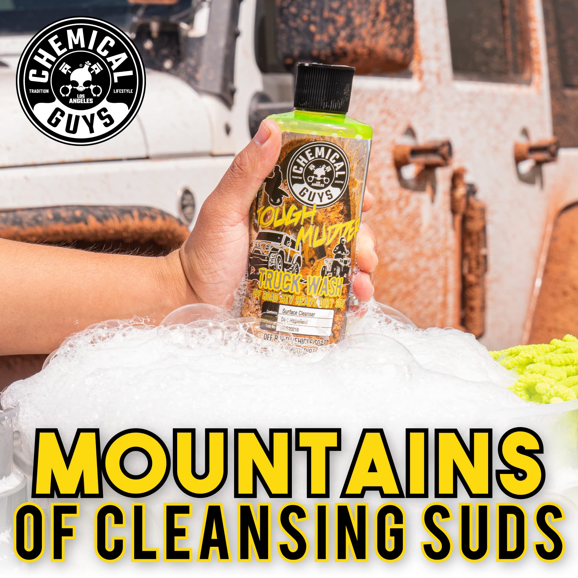 Chemical Guys Tough Mudder Foaming Truck, Off Road, ATV and RV Heavy Duty Wash Soap, (Works with Foam Cannons, Foam Guns or Bucket Washes), 2 x 16 fl oz, Lemon Scent - CWS2021602 - Image 4