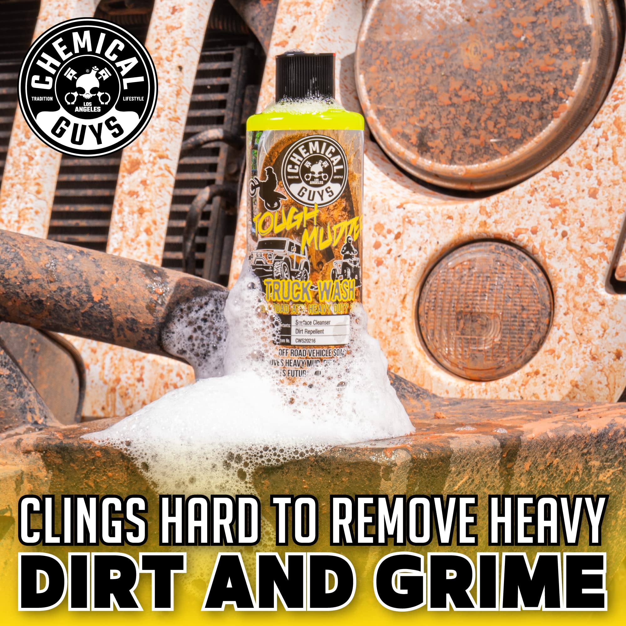 Chemical Guys Tough Mudder Foaming Truck, Off Road, ATV and RV Heavy Duty Wash Soap, (Works with Foam Cannons, Foam Guns or Bucket Washes), 2 x 16 fl oz, Lemon Scent - CWS2021602 - Image 5