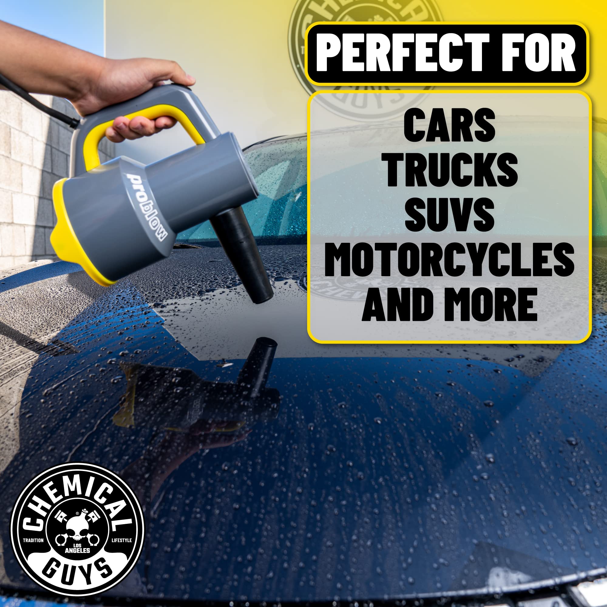 Chemical Guys EQP403 ProBlow High Flow Professional Hand Held Dryer & Blower (Car Wash Dryer) for Cars, Trucks, SUVs, RVs, Yard, Garage, Home, Work and More - Image 4