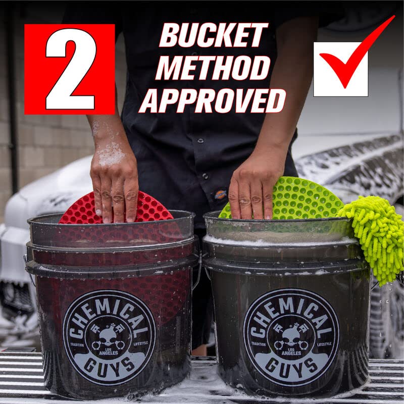 Chemical Guys Heavy Duty Detailing Bucket with Lid 4.25 Gallon Smoked Black Wash Bucket for Car Wash Soap Storage Interior and Exterior Detailing Garage Organization - Image 3