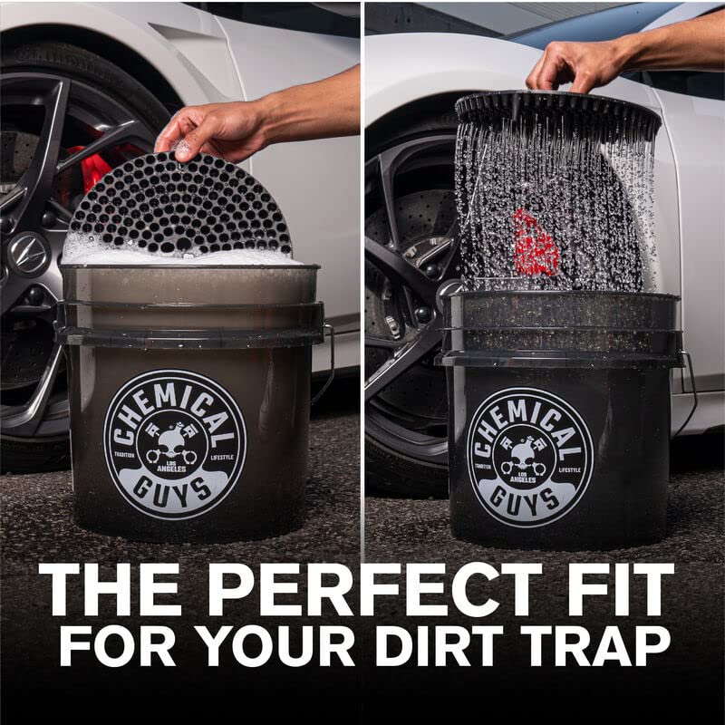 Chemical Guys Heavy Duty Detailing Bucket with Lid 4.25 Gallon Smoked Black Wash Bucket for Car Wash Soap Storage Interior and Exterior Detailing Garage Organization - Image 5