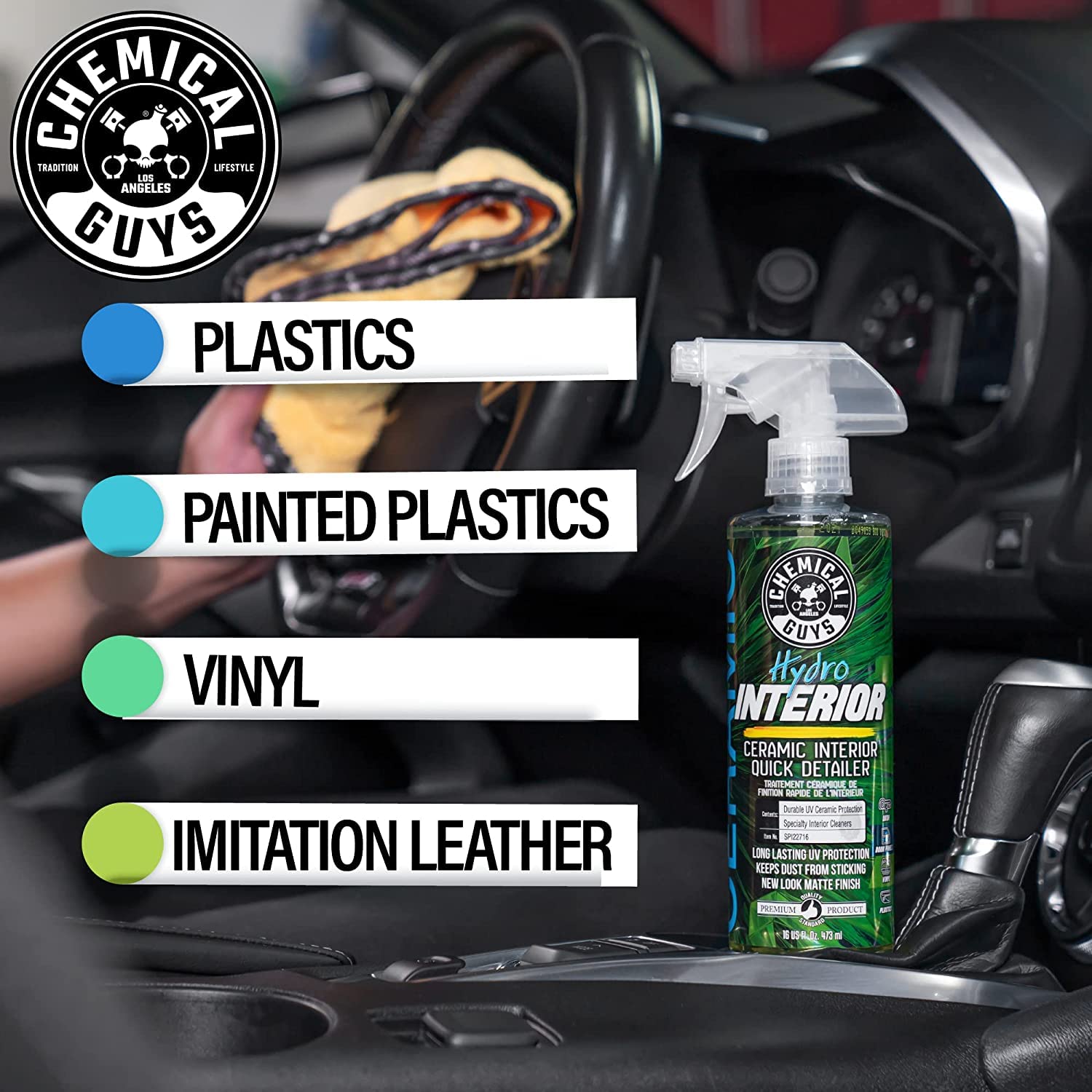 Chemical Guys HOL362 16-Piece Arsenal Builder Ceramic Car Wash & Protection Kit with Foam Gun, Bucket and (6) 16 oz Car Care Cleaning Chemicals (Works w/Garden Hose) - Image 8