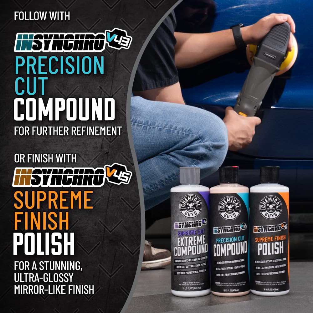 Chemical Guys Insynchro Supreme Extreme Compound - Professional Ultra Heavy Cut Compound for Paint Defects, Scratches, and Swirls - High Gloss Correction for Cars, Trucks, SUVs, and More - Image 6