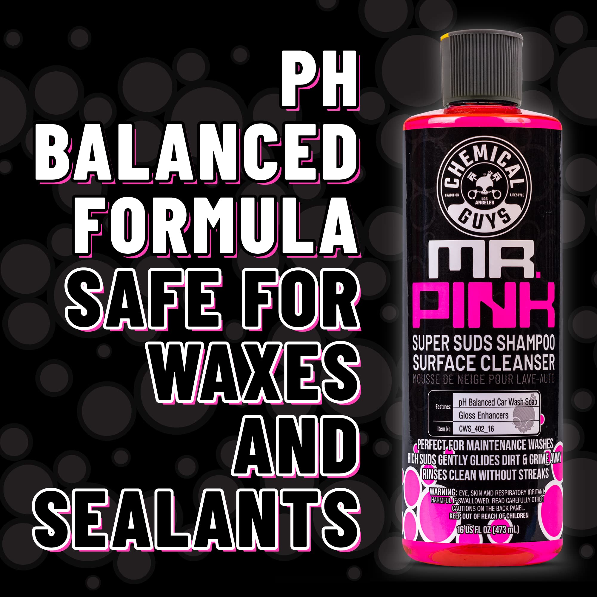 Chemical Guys Mr. Pink Car Wash Soap - 64 oz Super Suds Foaming Car Wash Soap for Cannon, Blaster, or Bucket Washing - pH Balanced, Safe on Wax, Sealant, Ceramic, and Clear Coat Finishes - Image 11