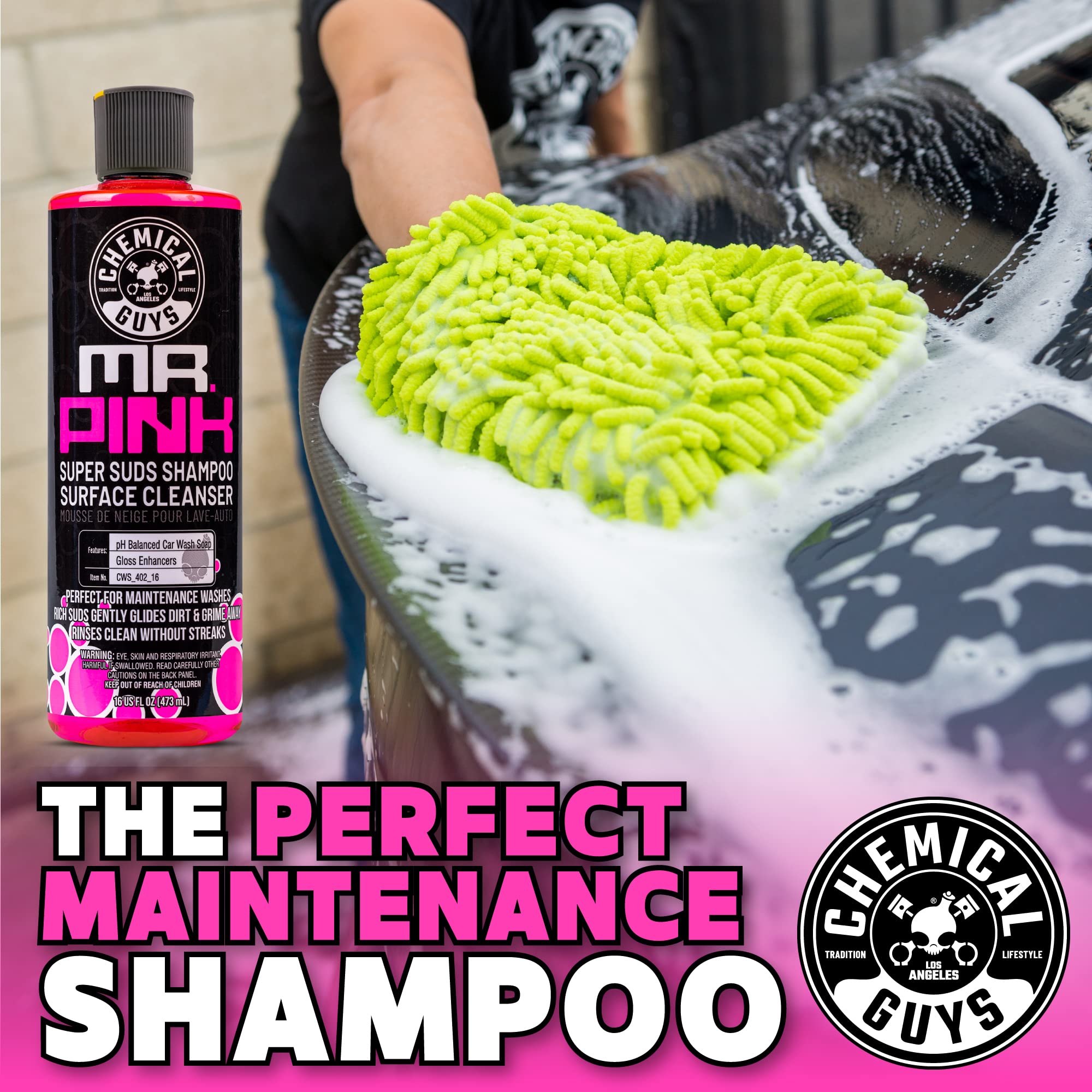 Chemical Guys Mr. Pink Car Wash Soap - 64 oz Super Suds Foaming Car Wash Soap for Cannon, Blaster, or Bucket Washing - pH Balanced, Safe on Wax, Sealant, Ceramic, and Clear Coat Finishes - Image 9