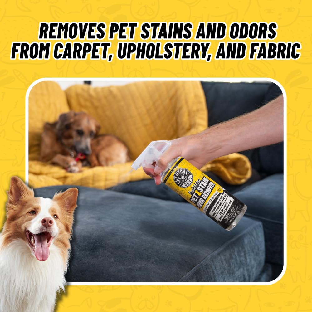 Chemical Guys Pet Mess Cleaning Kit, Furbidden Odor Eliminator 16 oz with Interior Detailing Brush Cleans, Pet Smells, Hair and Light Dirt for Cars Trucks SUVs Home Interiors and Upholstery Care - Image 4