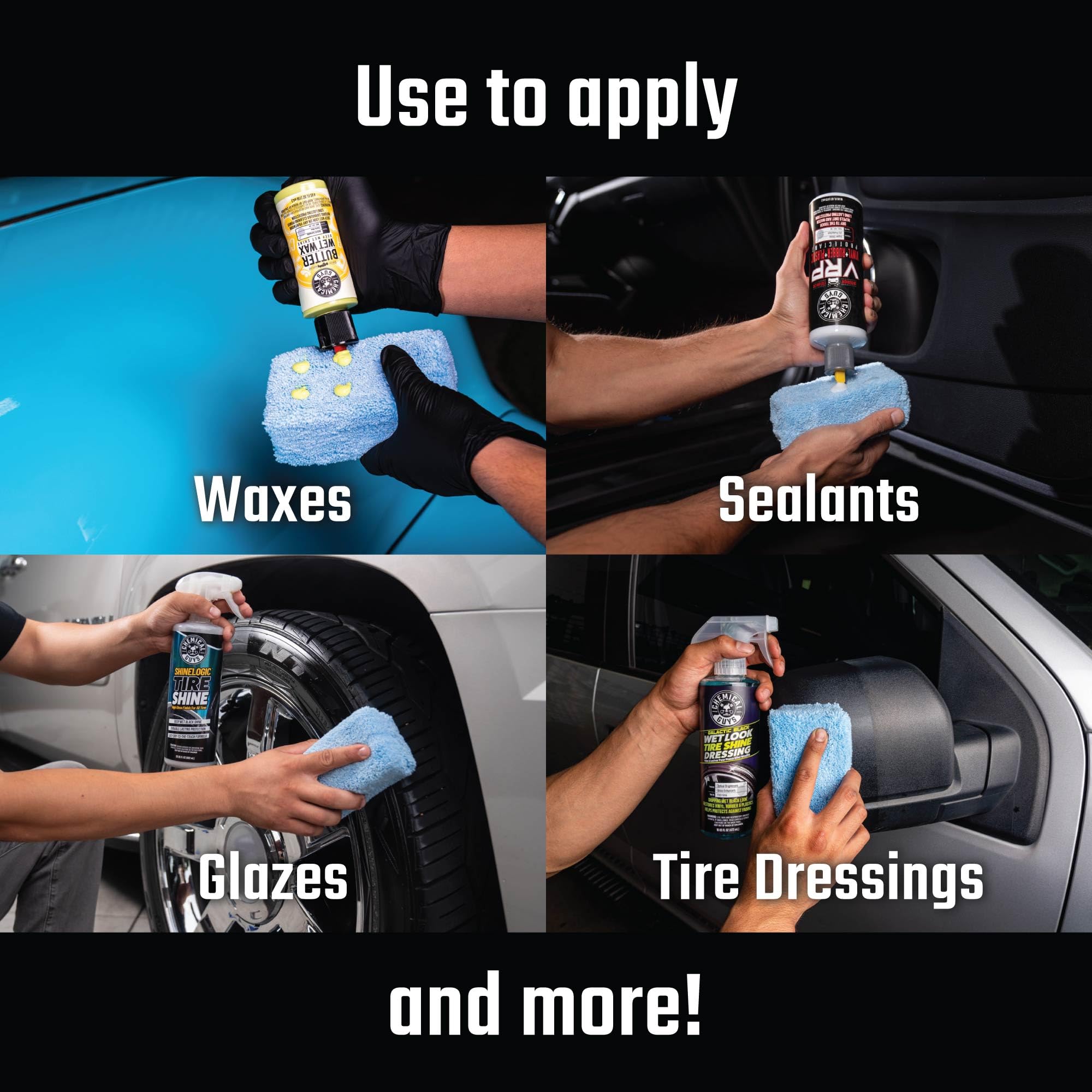 Chemical Guys Premium Grade Microfiber Applicators, 4-Pack - Soft, Scratch-Free Application for Waxes, Sealants, Glazes, and Dressings - Image 5