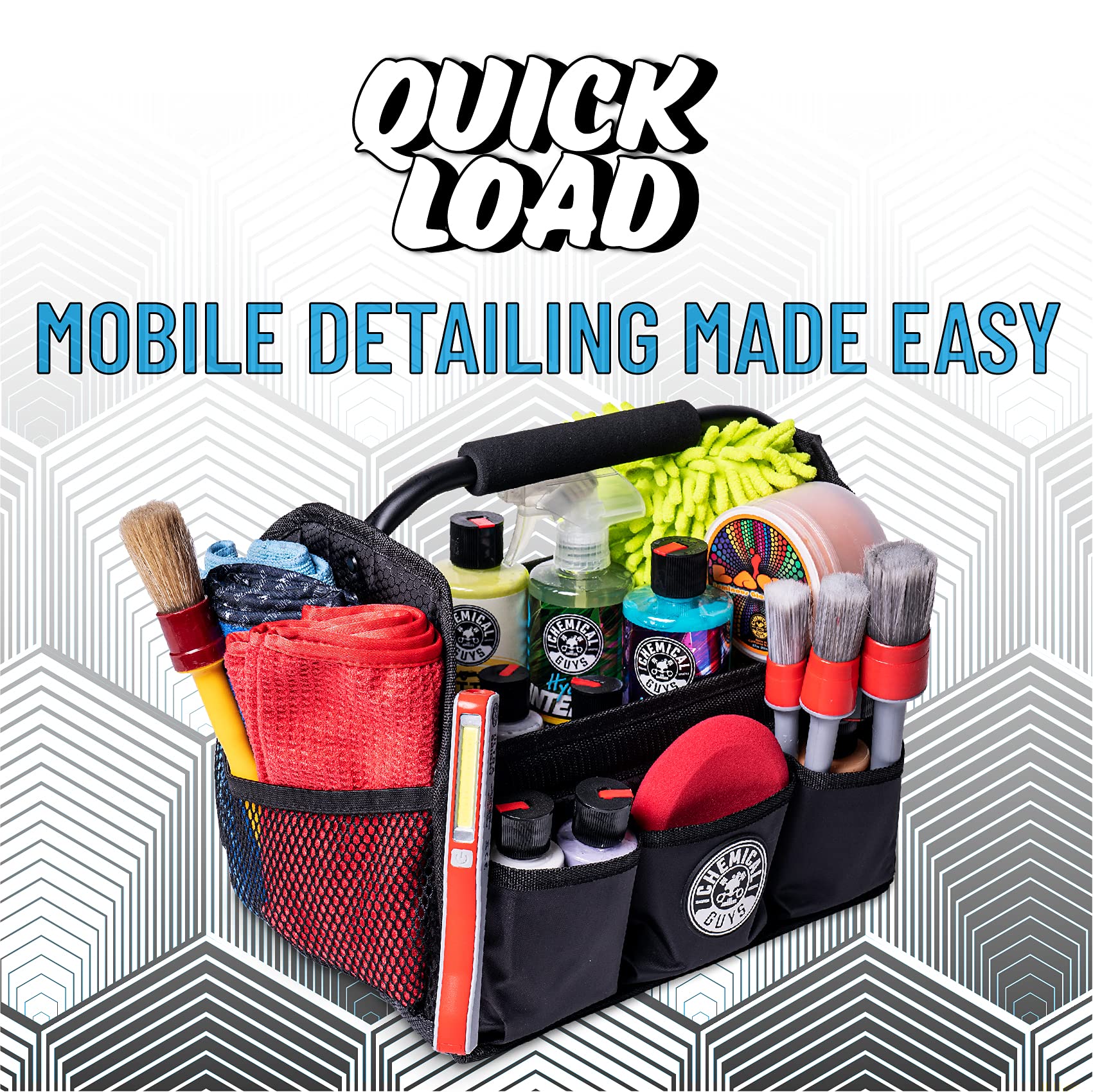 Chemical Guys Quick Load Collapsible Detailing Car Caddy Organizer & Storage – Portable Wash and Garage Organizer for Supplies, Tools and Accessories – Durable Black Design for Cars, Trucks & Home - Image 4