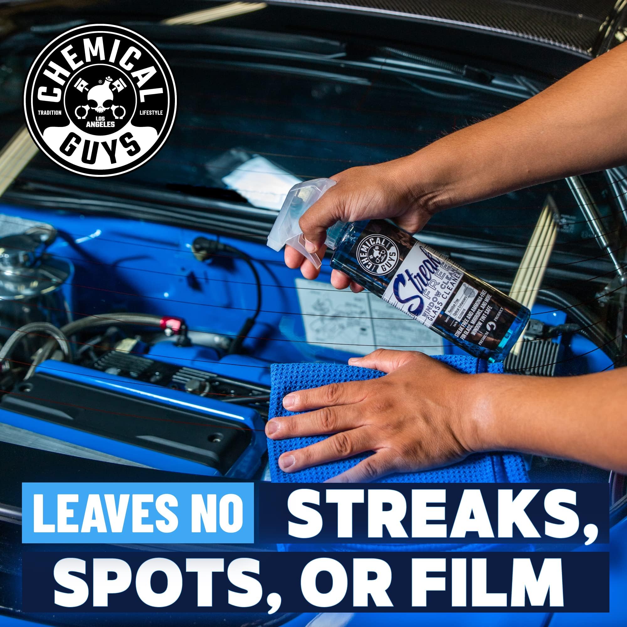 Chemical Guys Streak Free Glass and Window Cleaner - Works on Glass, Windows, Mirrors, and Screens, Ammonia-Free and Safe on Tinted Windows, for Cars, Trucks, SUVs, and Home Use - 16 oz - Image 4