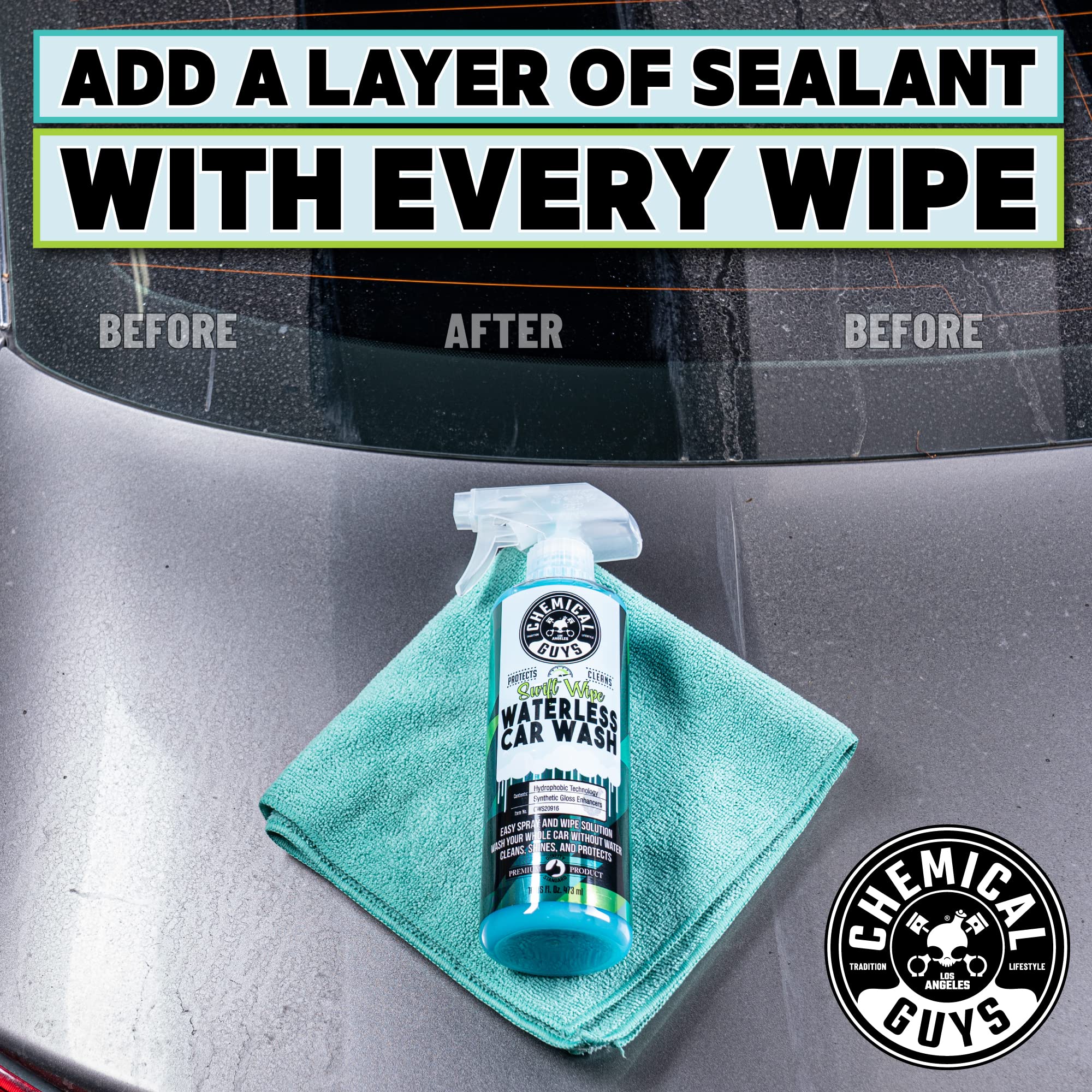 Chemical Guys Swift Wipe Sprayable Waterless Car Wash Spray - Spray and Wipe to Safely Clean and Shine Cars, Trucks, Motorcycles, RV & More, High Lubrication Formula, 16 oz - Image 3